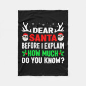 おもしろいクリスマスキッズアダルト親愛サンタI説明できる フリースブランケット (正面)