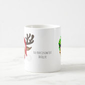 おもしろいクリスマスキャラクター顔パーソナライズされた写真 コーヒーマグカップ (中央)