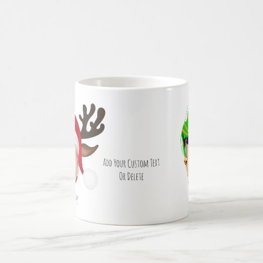 おもしろいクリスマスキャラクター顔パーソナライズされた写真 コーヒーマグカップ (中央)