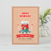 おもしろいクリスマスキャンドルクラフト紙 シーズンカード (スタンド正面)