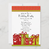 おもしろいクリスマスギフトホリデーパーティ招待状 招待状 (正面)