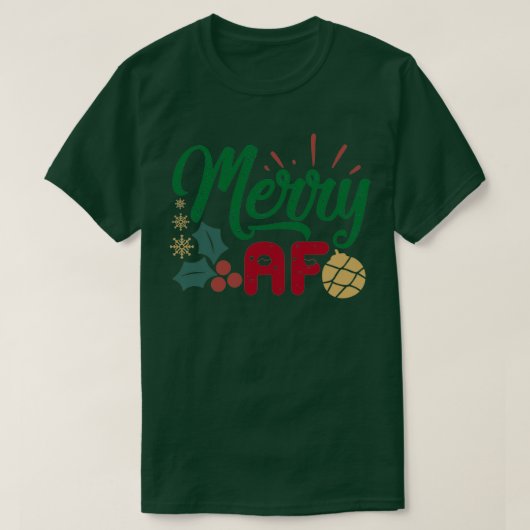 おもしろいクリスマスギフトメリーaf tシャツ (デザイン正面)