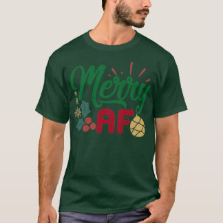 おもしろいクリスマスギフトメリーaf tシャツ