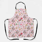 おもしろいクリスマスクッキーとお菓子 エプロン (正面)