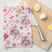 おもしろいクリスマスクッキーとお菓子   キッチンタオル (四つ折り)