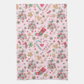 おもしろいクリスマスクッキーとお菓子   キッチンタオル (縦)