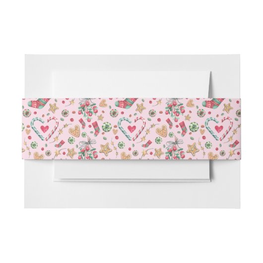 おもしろいクリスマスクッキーとお菓子       招待状ベリーバンド (正面例)