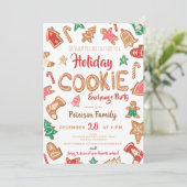 おもしろいクリスマスクッキー交換パーティースワップ 招待状 (スタンド正面)