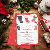 おもしろいクリスマスクッキー秘密のサンタ交換パーティー 招待状