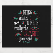 おもしろいクリスマスクリスマスパジャマPjsカップルのクリスマス スパークリングワインラベル (シングルラベル)