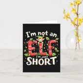 おもしろいクリスマスクリスマス小妖精や小人私は短い小妖精や小人ではない カード (黄色い花)