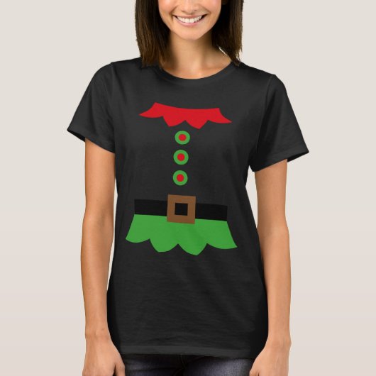 おもしろいクリスマスクリスマス小妖精や小人衣装 Tシャツ (正面)