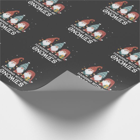 おもしろいクリスマスグノーミーサンタクロース格言ガーデン ラッピングペーパー (角)