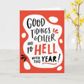 おもしろいクリスマスグリーティングカード カード (黄色い花)