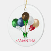 おもしろいクリスマスケポップ・アートのーカラフルキ セラミックオーナメント (左)