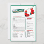 おもしろいクリスマスゲーム秘密サンタアンケート シーズンカード (正面)