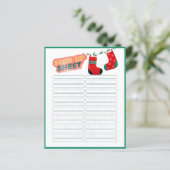 おもしろいクリスマスゲーム秘密サンタサインアップシート (スタンド正面)