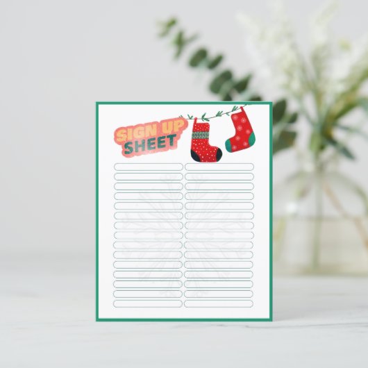 おもしろいクリスマスゲーム秘密サンタサインアップシート (スタンド正面)