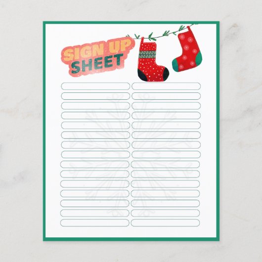 おもしろいクリスマスゲーム秘密サンタサインアップシート (正面)