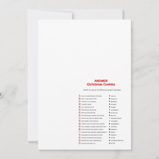 おもしろいクリスマスゲーム – 編集不可 –  招待状 (裏面)