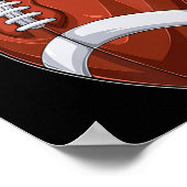 おもしろいクリスマスサッカーボールサンタハットスポーツクリスマス ポスター (角)