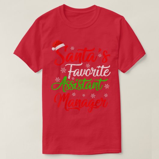 おもしろいクリスマスサンタお気に入りのスChris Assistant Manager Tシャツ (デザイン正面)