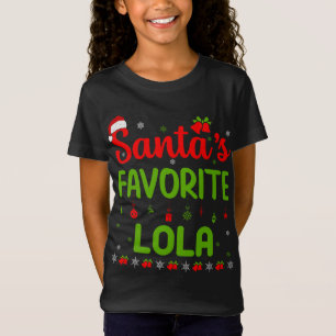 おもしろいクリスマスサンタお気に入りのロラキュートメリーX Tシャツ