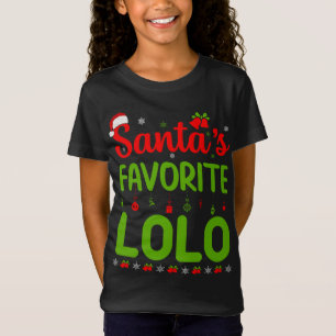 おもしろいクリスマスサンタお気に入りのロロ可愛メリーX Tシャツ
