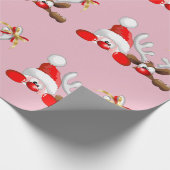 おもしろいクリスマスサンタとトナカイの漫画 ラッピングペーパー (角)