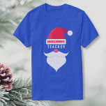 おもしろいクリスマスサンタのお気に入りの先生カスタム Tシャツ<br><div class="desc">サンタさんって誰だかお気に入りの話せ。Shirtはサンタクロース帽、口ひげ、ひげ、文字を備え読て、「サンタのお気に入りの」先生を満たすか、または空白のを満たすことができる。... ... ナース、おじさん、パパ、おばさん、ママ、エンジニア、犬愛好家など。カスタマイズ文字はお気に入りの、おもしろい秘密のサンタギフト、学校の先生のパーティーギフト、白い象のギフトなどを作る。</div>