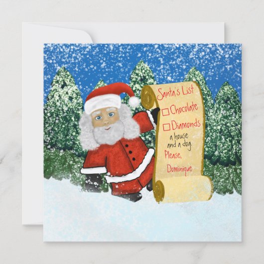 おもしろいクリスマスサンタのギフト一覧ホリデーカード 招待状 (正面)