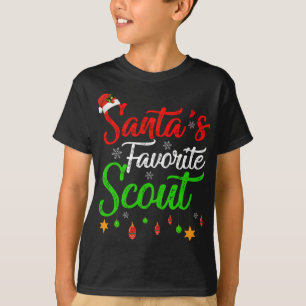 おもしろいクリスマスサンタのスカウトお気に入りのクリスマス Tシャツ