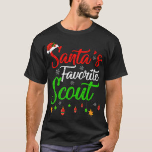 おもしろいクリスマスサンタのスカウトお気に入りのクリスマス Tシャツ