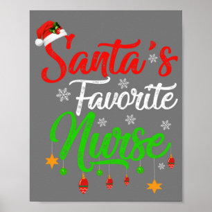 おもしろいクリスマスサンタのナースお気に入りのクリスマス ポスター