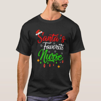 おもしろいクリスマスサンタのナースお気に入りのクリスマス Tシャツ