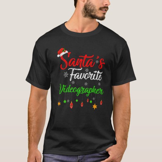 おもしろいクリスマスサンタのビデオグラファーお気に入りのクリスマス Tシャツ (正面)