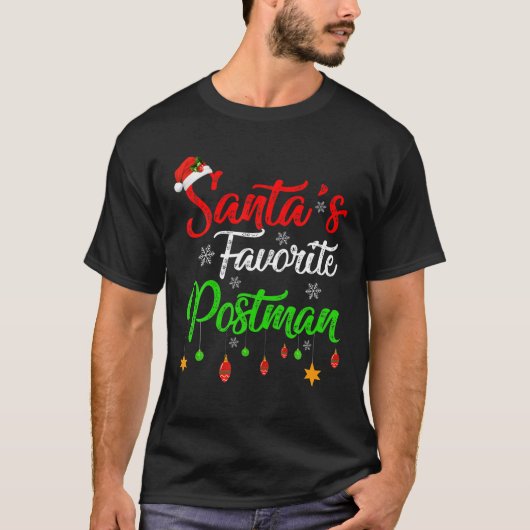 おもしろいクリスマスサンタのポスマお気に入りのンクリスマス Tシャツ (正面)