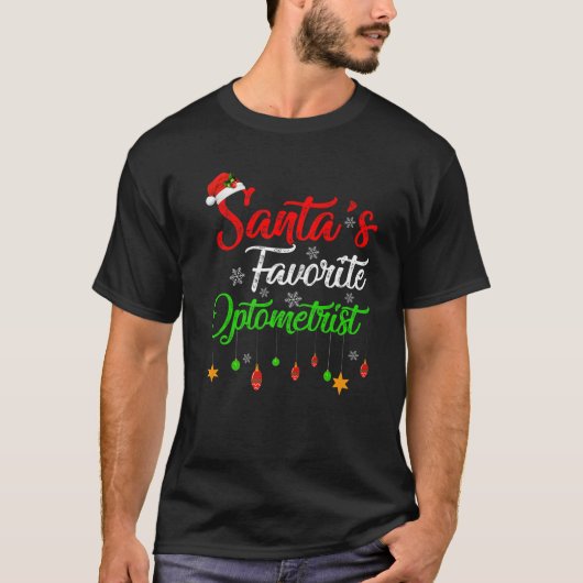 おもしろいクリスマスサンタの検眼医のお気に入りのクリスマス Tシャツ (正面)