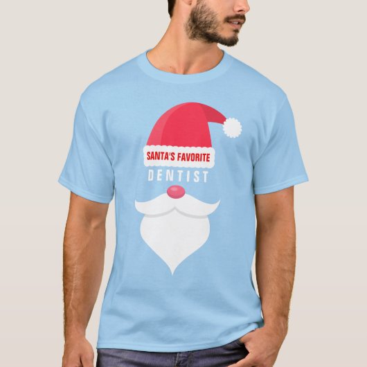 おもしろいクリスマスサンタの歯科お気に入りの医カスタム Tシャツ (正面)