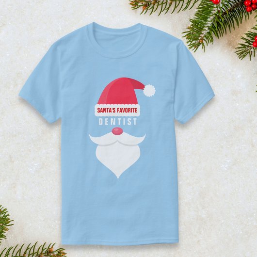 おもしろいクリスマスサンタの歯科お気に入りの医カスタム Tシャツ