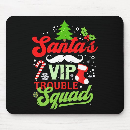 おもしろいクリスマスサンタのVipトラブル分隊の問題 マウスパッド (正面)