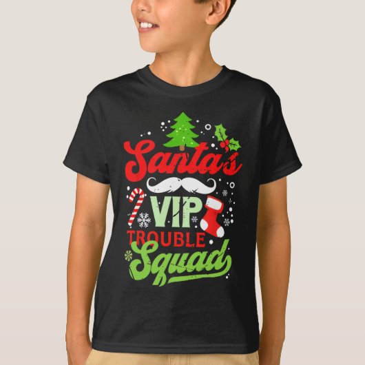 おもしろいクリスマスサンタのVipトラブル分隊の問題 Tシャツ (正面)
