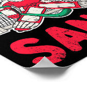 おもしろいクリスマスサンタアイスホッケーゴールテンダーゴアリー2 ポスター (角)