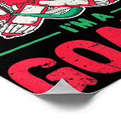 おもしろいクリスマスサンタアイスホッケーゴールテンダーゴアリー ポスター (角)