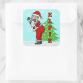 おもしろいクリスマスサンタエルフィー スクエアシール (バッグ)