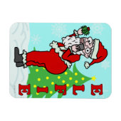 おもしろいクリスマスサンタエルフィー マグネット (横)