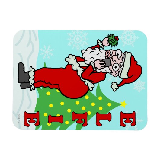 おもしろいクリスマスサンタエルフィー マグネット (横)