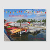 おもしろいクリスマスサンタカヤック磁気ホリデーカード (正面)