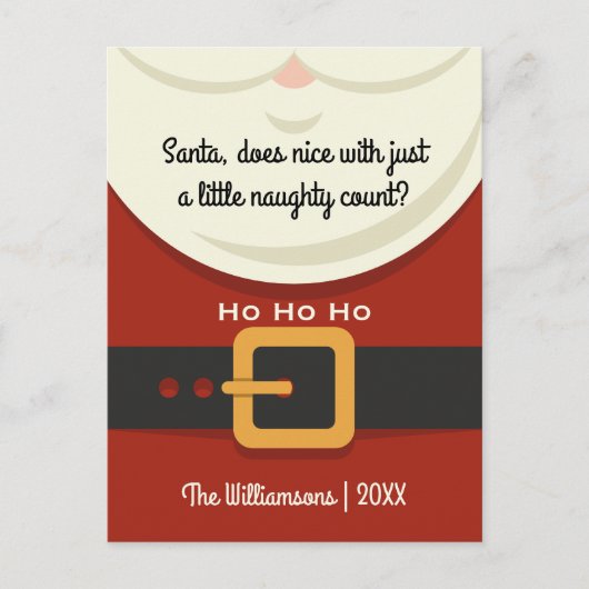 おもしろいクリスマスサンタクロースいけな&ニースホリデー シーズンポストカード (正面)