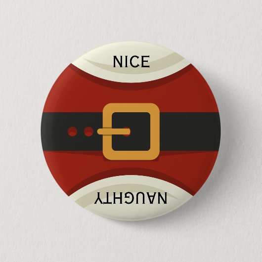 おもしろいクリスマスサンタクロースいけな&ニースホリデー 缶バッジ (正面)